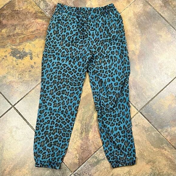 Young, Fabulous & Broke Blue Leopard Martino Joggers Pants Medium - Picture 9 of 9